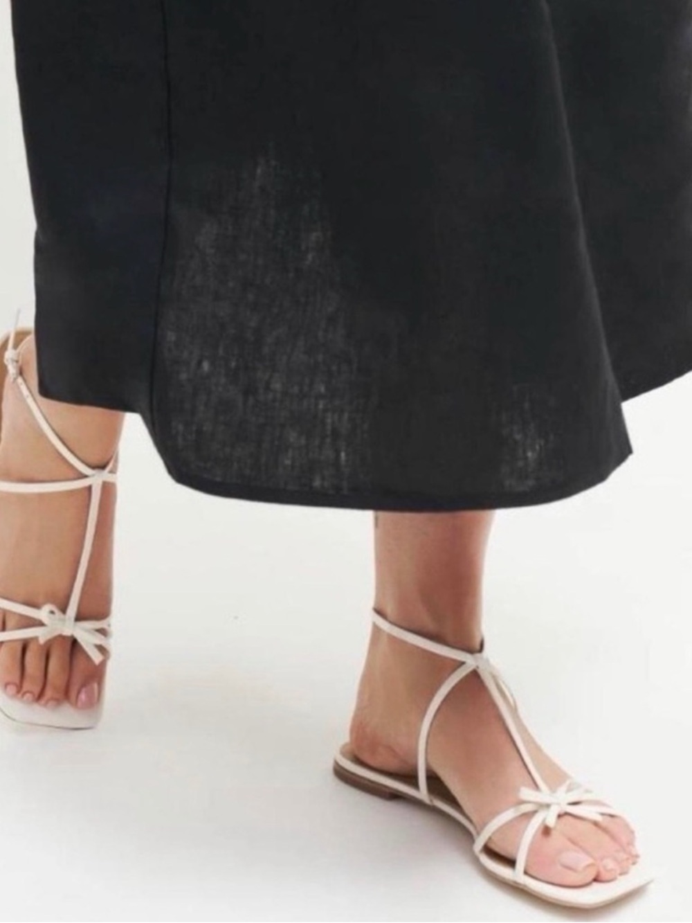 Reformation Maya Bow Patent Sandal New Size 11